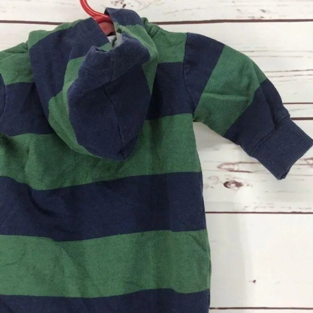 Carter’s Boys Blue‎ & Green Striped footed outfit
